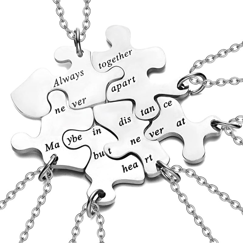 Yonhon 6 BFF Best Friend Necklace Puzzle Friendship Sister Necklace for 6 - Image 1